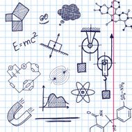 Vector hand draw phisics elements