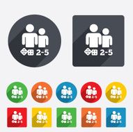 Board games sign icon 2-5 players symbol N5