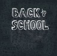 Back to School Supplies Sketchy chalkboard Doodles backdrop