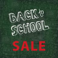 Back to School Supplies Sketchy chalkboard Doodles Sale