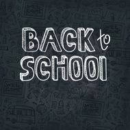 Back to School Supplies Sketchy chalkboard Doodles backdrop N2