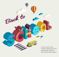 Back to school - text with icons Vector concept N2