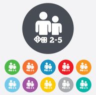 Board games sign icon 2-5 players symbol N6
