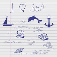 Sketch of sea elements