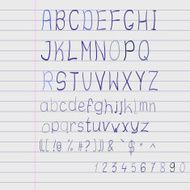 Vector scribble alphabet N2