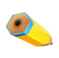 Isolated Vector Cartoon Color Pencil