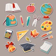 School and education icons symbols objects set N2