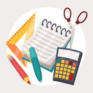 Education illustration design of school supplies icon