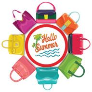 Multi-coloured fashion women&#039;s handbag Circle composition Summer