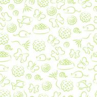 Seamless background with pet&#039;s toys