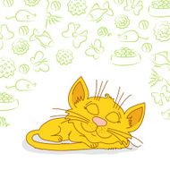 Ginger cat is sleeping