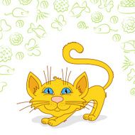 Ginger cat is playing
