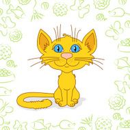 Ginger cat is sitting