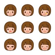 Expression set of girl