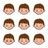 Expression set of boy