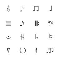 Music notes icons set vector