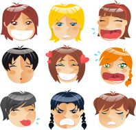 Avatar Profile Avatars Little girls head people faces Front view