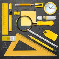 Yellow school supplies N2
