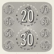 Retro Vintage style Birthday greeting card collection
