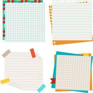 School and education background with sticky papers