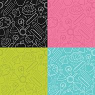 back to school seamless pattern set