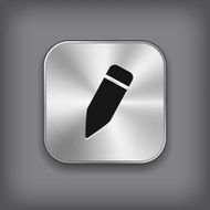 Pencil icon - vector metal app button