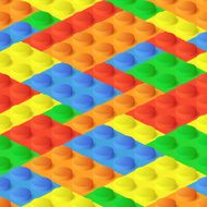 Seamless background from plastic colourful brick blocks