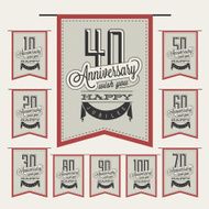 Retro Vintage style anniversary greeting card collection with calligraphic design N4