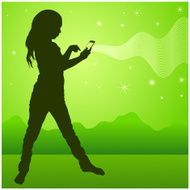 Mobile girl with stars