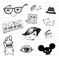 Emo doodle set