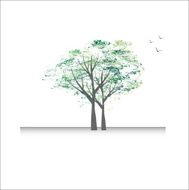 Beautiful tree card or background