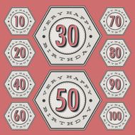 Retro Vintage style Birthday greeting card collection N2