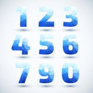 Blue Numbers set modern geometric style