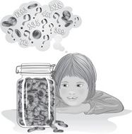 Girl Jar Of Pennies