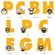 letters to animals vector illustration