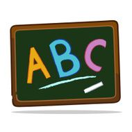 School Blackboard With ABC Chalk Alphabets