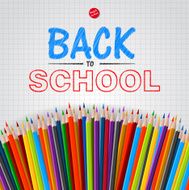 Welcome Back to school background with colorful pencils vector illustration N2
