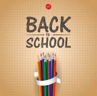 Welcome Back to school background with colorful pencils vector illustration N5