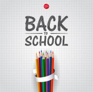 Welcome Back to school background with colorful pencils vector illustration N6