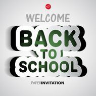 Welcome Back to school paper sign - vector illustration