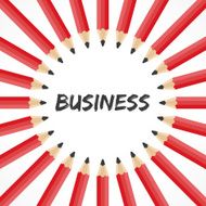 Business word with pencil background stock vector