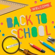 Welcome back to school on yellow background N3
