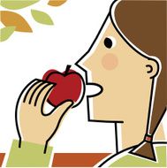 Girl eating an apple