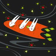 rabbits fly on carrot