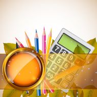 School theme background with different tools Vector illustration N4