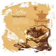 Hand drawn vintage coffee background