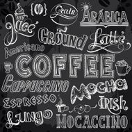 Sorts of Coffee Lettering on Chalkboard