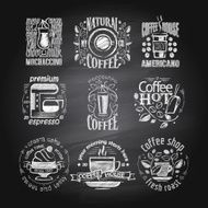 Coffee chalkboard logo and symbols