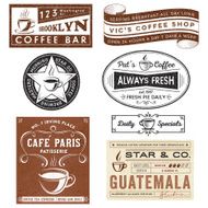 Coffee House Themed Badges and Labels