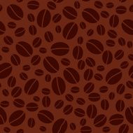 dark seamless pattern with coffee beans - vector